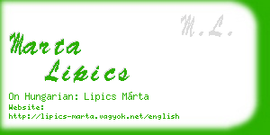 marta lipics business card